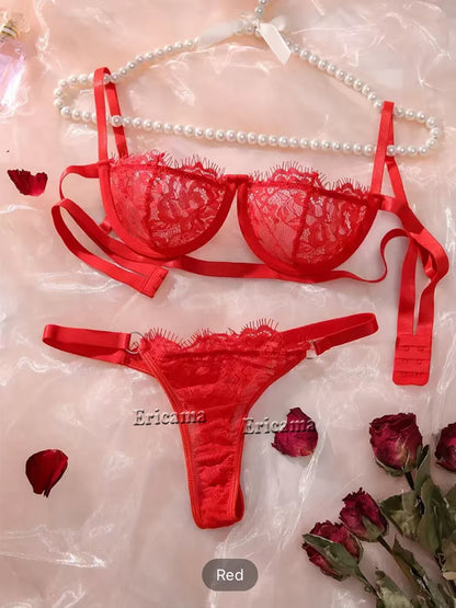 Geborduurd Kanten Beha & Culotte Set – Romantisch & Verfijnd