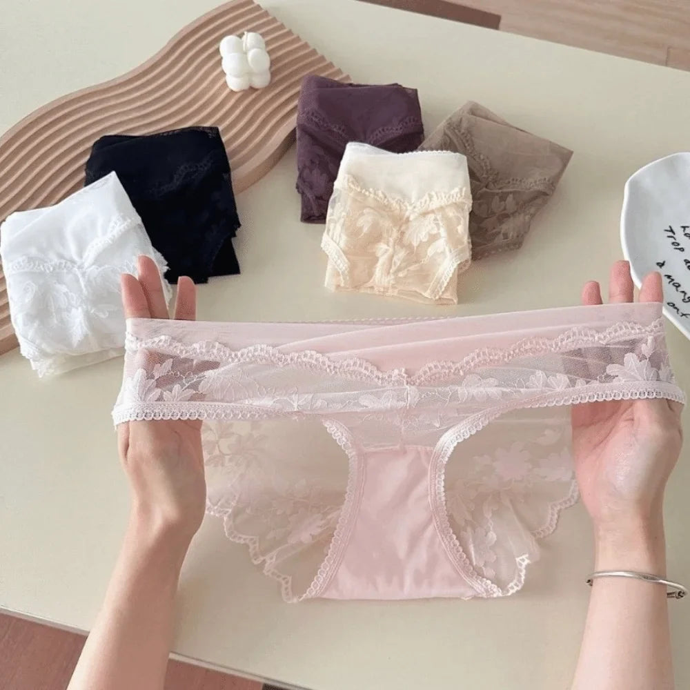 Kant & Mesh Culotte – Transparant & Frans Geïnspireerd