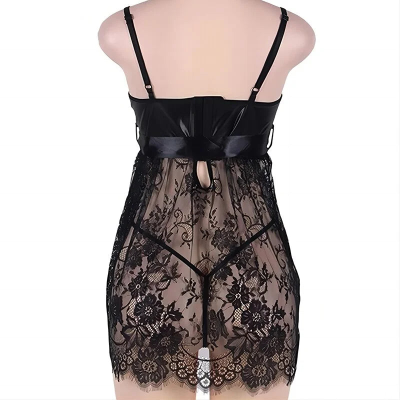 Kanten Babydoll Nachthemd met Ficelle – Luchtig & Vrouwelijk