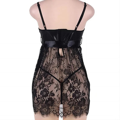 Kanten Babydoll Nachthemd met Ficelle – Luchtig & Vrouwelijk