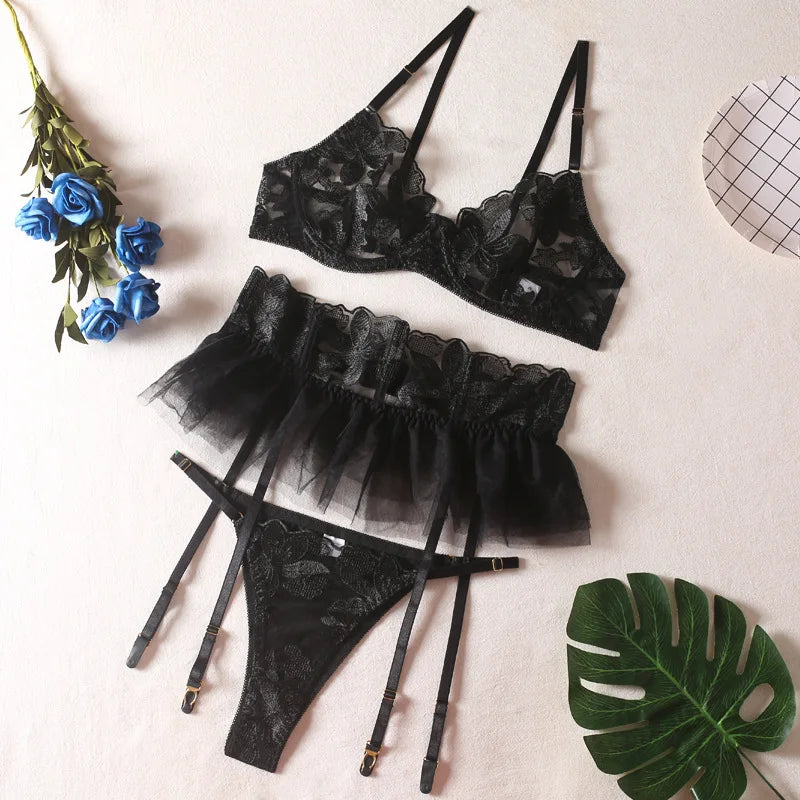 Lingerie Set 3-delig – Kant & Mesh