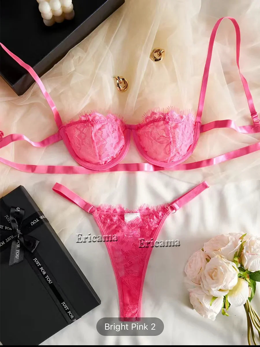 Geborduurd Kanten Beha & Culotte Set – Romantisch & Verfijnd