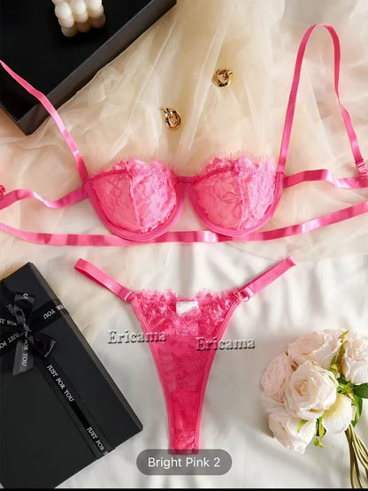 Geborduurd Kanten Beha & Culotte Set – Romantisch & Verfijnd