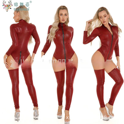 Faux Leather Bodysuit – Krachtig & Mysterieus