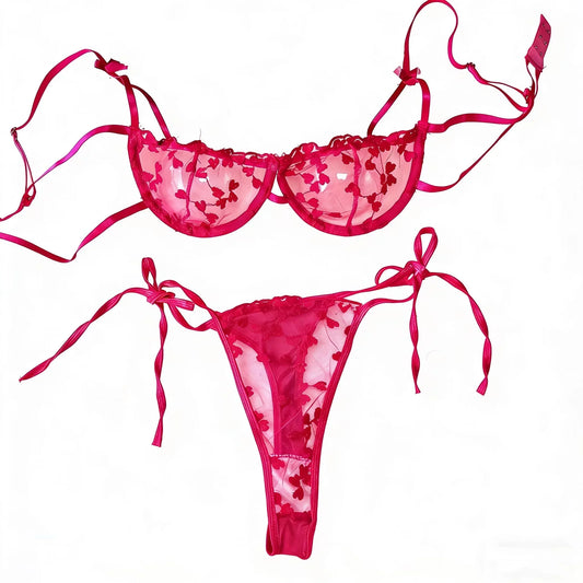 Geborduurd Kanten Beha & Culotte Set – Romantisch & Verfijnd