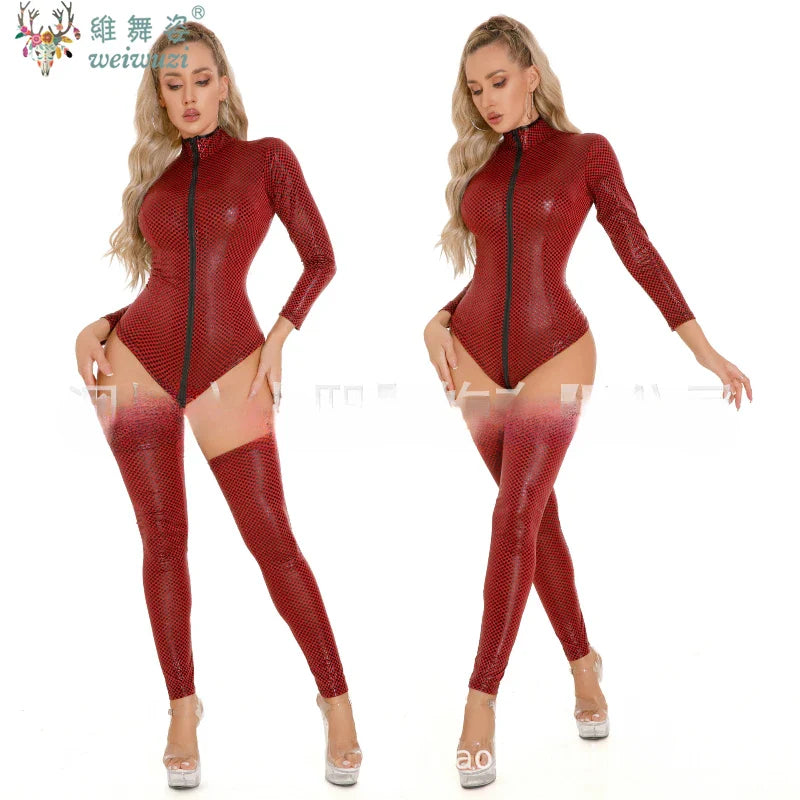 Faux Leather Bodysuit – Krachtig & Mysterieus