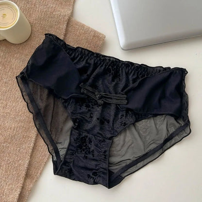 Mesh Culotte met Ruches – Zijdezacht & Speels